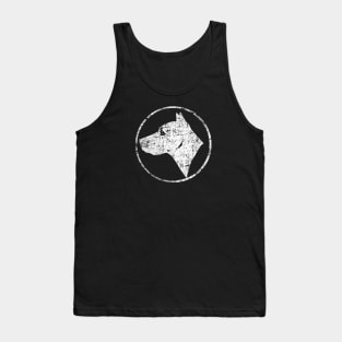 Dog Head in Circle - Distressed Tank Top